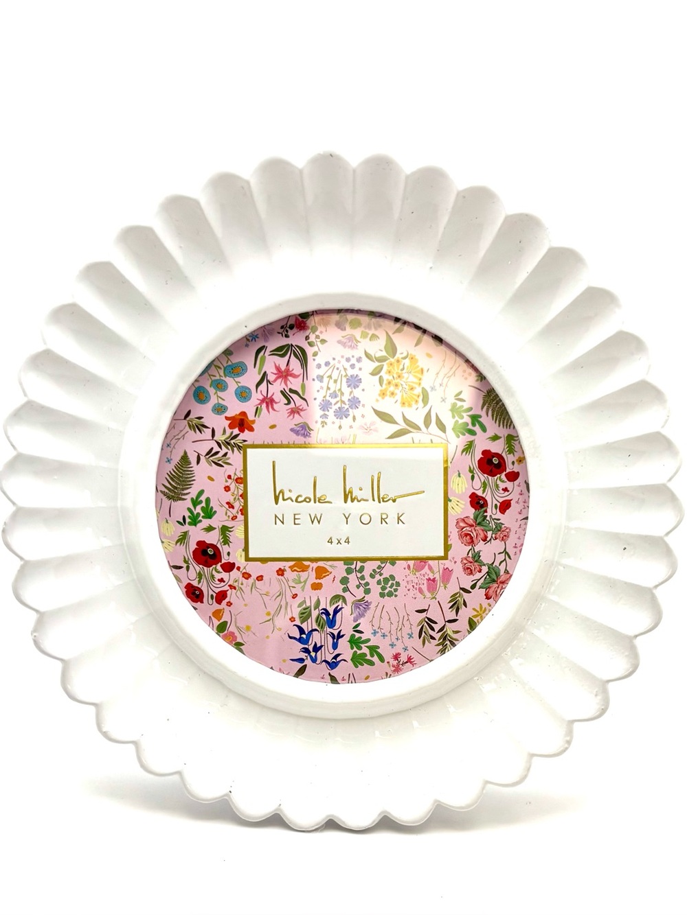 Nicole Miller Round Picture Frame Easel Back or Wall Hanging F441000
